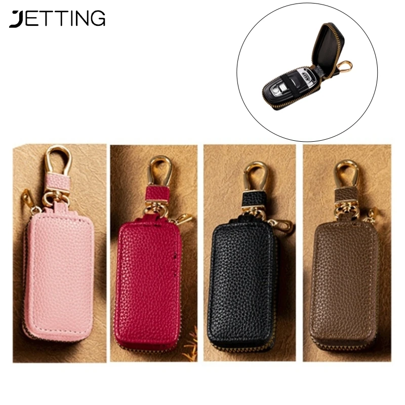 1pcs Universal Car Key Bag Cover Case Leather Key Wallet For Car Keychain Holder Accessories