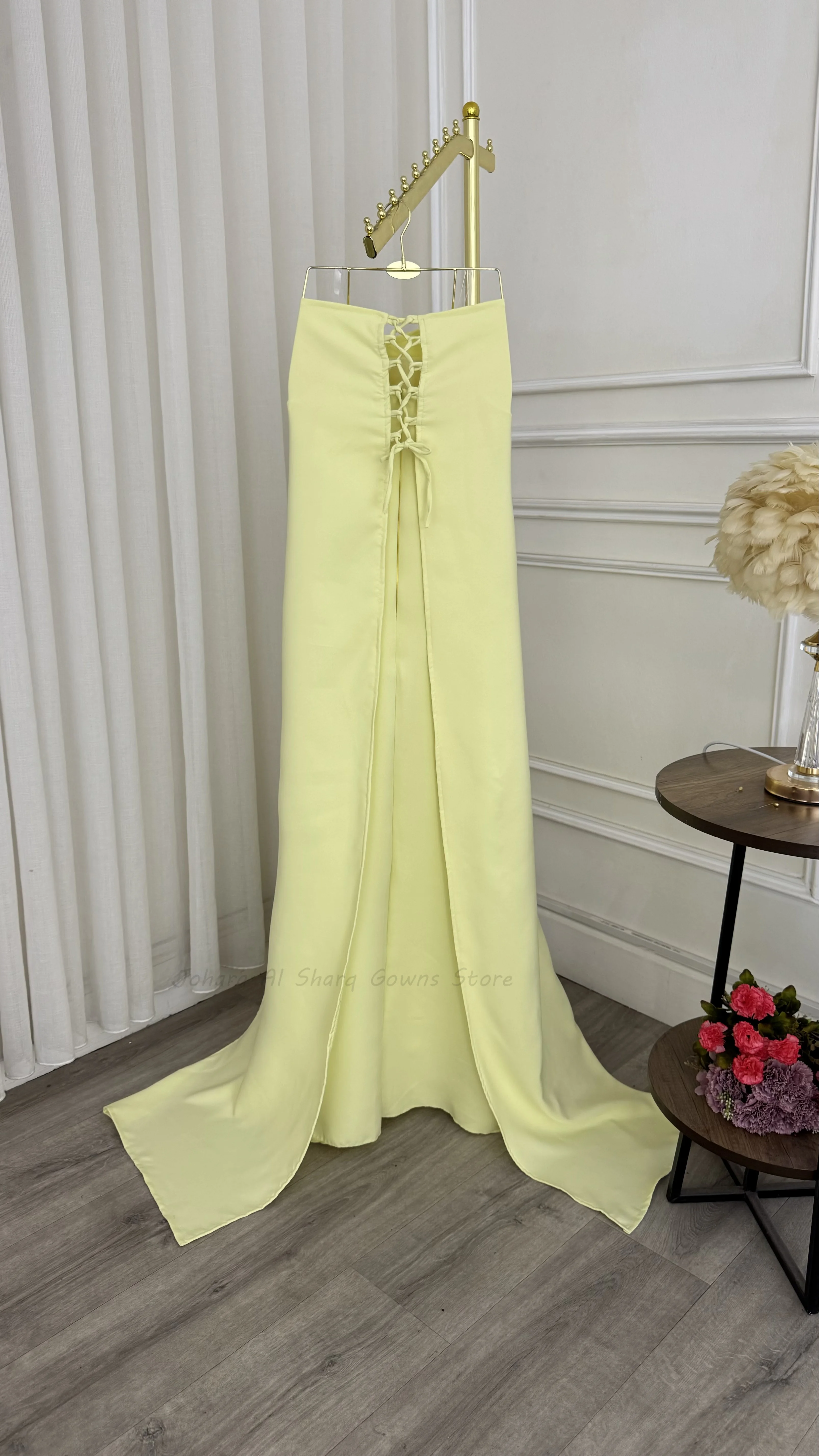فستان سهرة حورية البحر باللون  - مراجعة Embroidery Yellow Dress وسعره