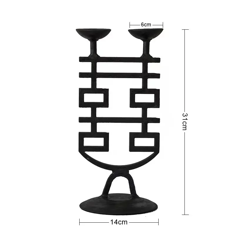 

Wind retro wrought iron candle holder, dining table old-fashioned wax table ornament, Chinese Zen floor lamp