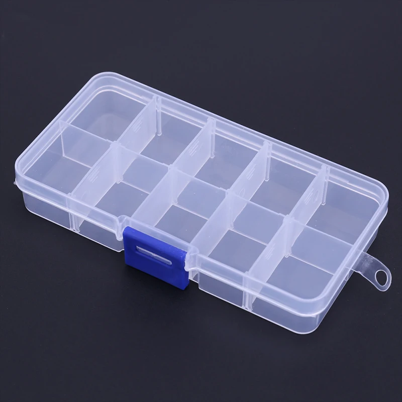 Fishing Gear Storage Box Transparent Plastic Adjustable Detachable Grid Bait Fish Hook Beading Storage Fishing Accessories Box