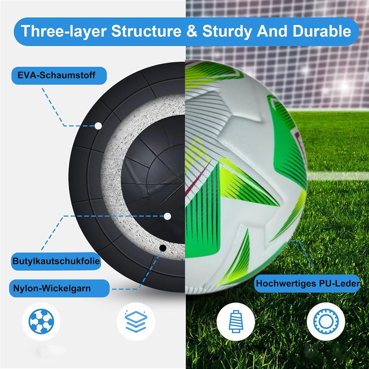 Football for Men High Quality Size 5 PU Adult futebol Kids Outdoor Sports Training balls  Professional Team Soccer. view 6