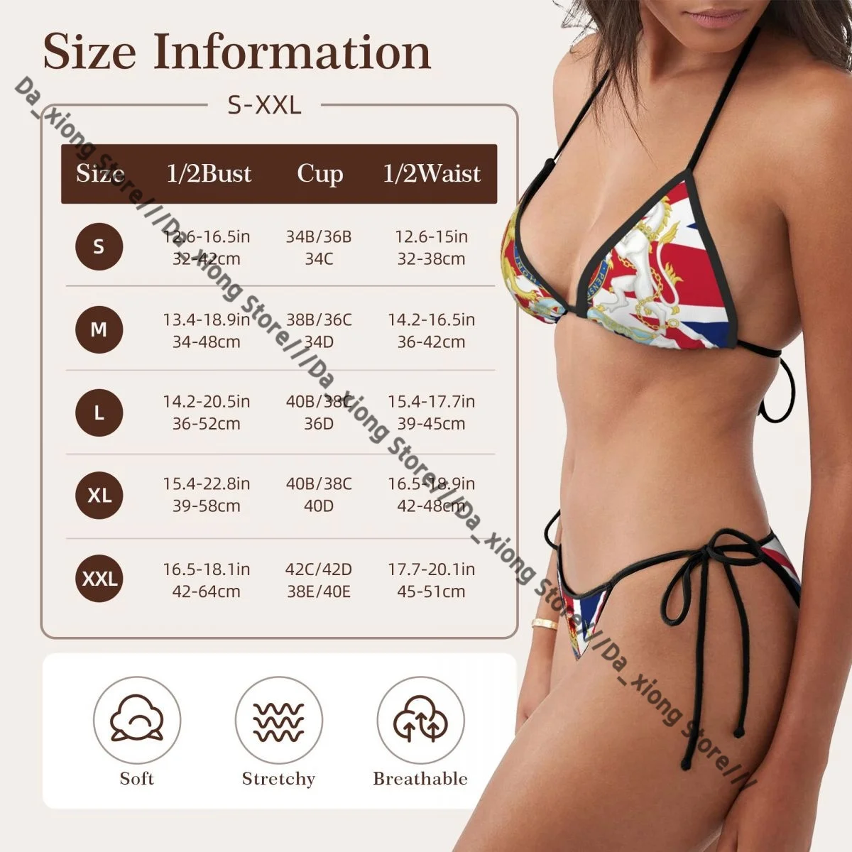 Costume da bagno donna due pezzi Regina Elisabetta Giubileo di platino Bandiera britannica Costumi da bagno Bikini da donna Costume da bagno sexy a vita bassa