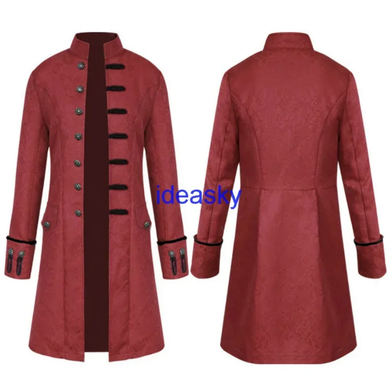 Veste de Style Médiéval en Velours Côtelé pour Homme et Enfant, Costume de Cosplay Steampunk, Manteau d'Aviation Gentman, Blazer d'Hiver Gothique, pour Halloween, 303