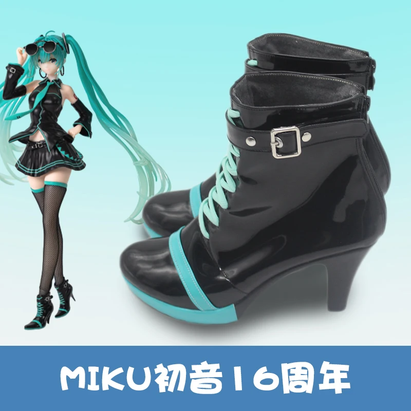 Miku Cosplay Shoes Boots 16th Anniversary Shoes Anime Performance Shoes