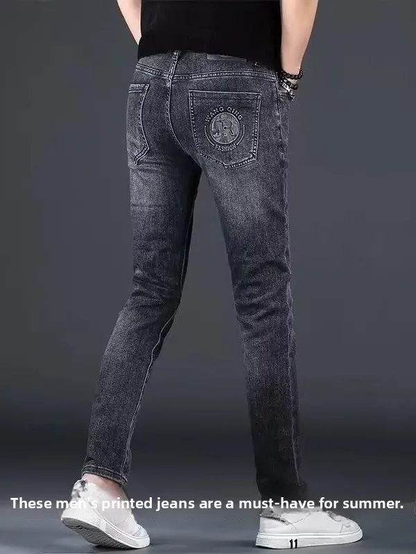 

Мужские джинсы Slim Fit: эластичные, облегающие, высококачественные, легкие, комфортные, из хлопкового стрейч-денима, повседневные брюки