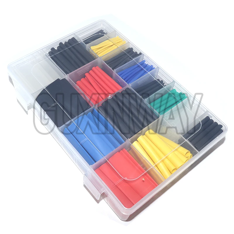 127-750 Uds Tubo termorretráctil tubo termorresistente Kit de envoltura termorretráctil Cable de conexión eléctrica manguito aislante