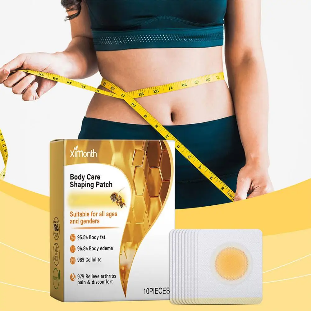 New High-end Extra Strong 10Pcs Bee Patches Promote Circulation Pads Lymphatic Belly Patch Loss Detoxification Weight Slimm C4R6