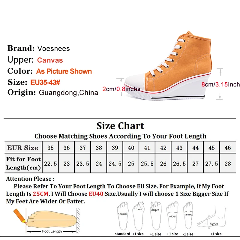 2024 New Women Sneakers 8CM Heels Height Increasing Platform Casual Shoes Woman Comfortable High Top Canvas Shoes Femme Footwear