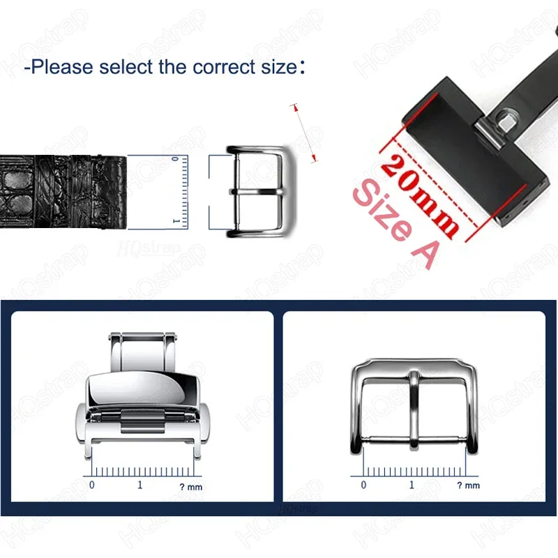 16mm 18mm 20mm 22mm Butterfly Buckle Watch Strap Button  Double Press Stainless Steel Buckles Strap Clasp Watches Accessories