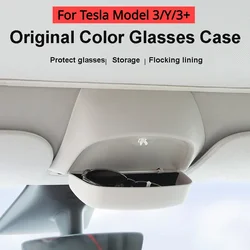 Scatola per occhiali per auto per Tesla Model Y 3 3+ Design originale Occhiali da sole Visiera parasole Clip Card Storage Accessori per la modifica 2021-2024