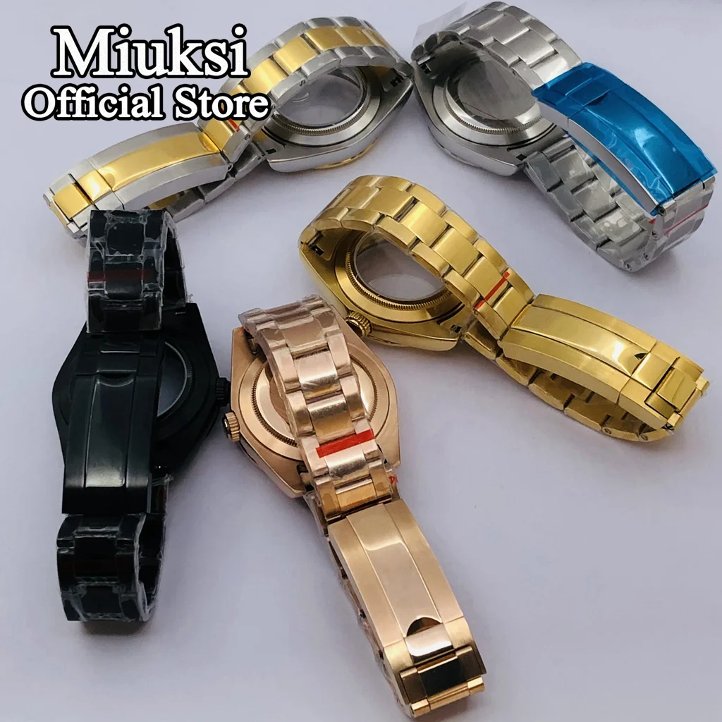 Miuksi 36mm/40mm watch case sapphire glass fit NH35 NH36 NH34 ETA2824 2836 Miyota8205 8215 PT5000 Mingzhu DG2813 3804 movement