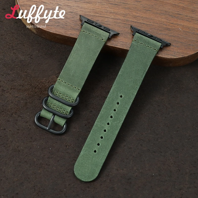 Crazy Horse Rindsleder-Armbanduhrarmband für Apple Watch 1–11 SE Ultra 3 2 Band für Iwatch 49/46/45/44/42/41/40/38 mm Armband