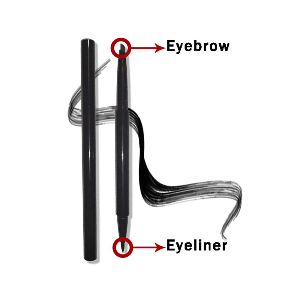 Automatycznie obracający się ołówek do brwi i eyelinera 2 w 1, własne logo, wodoodporny makijaż o wysokiej pigmentacji, hurtowo