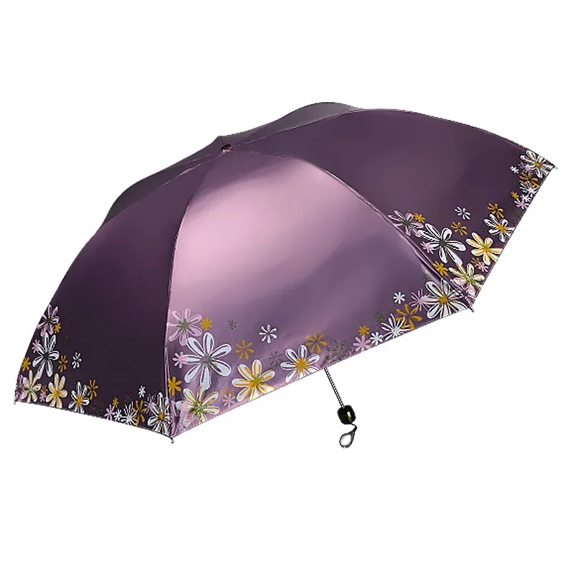 UV przezroczysty parasol słoneczny parasol damski ultralekki Mini potrójne parasol przeciwsłoneczny anty-UV parasol słoneczny CN znanej marki — zdjęcie 6
