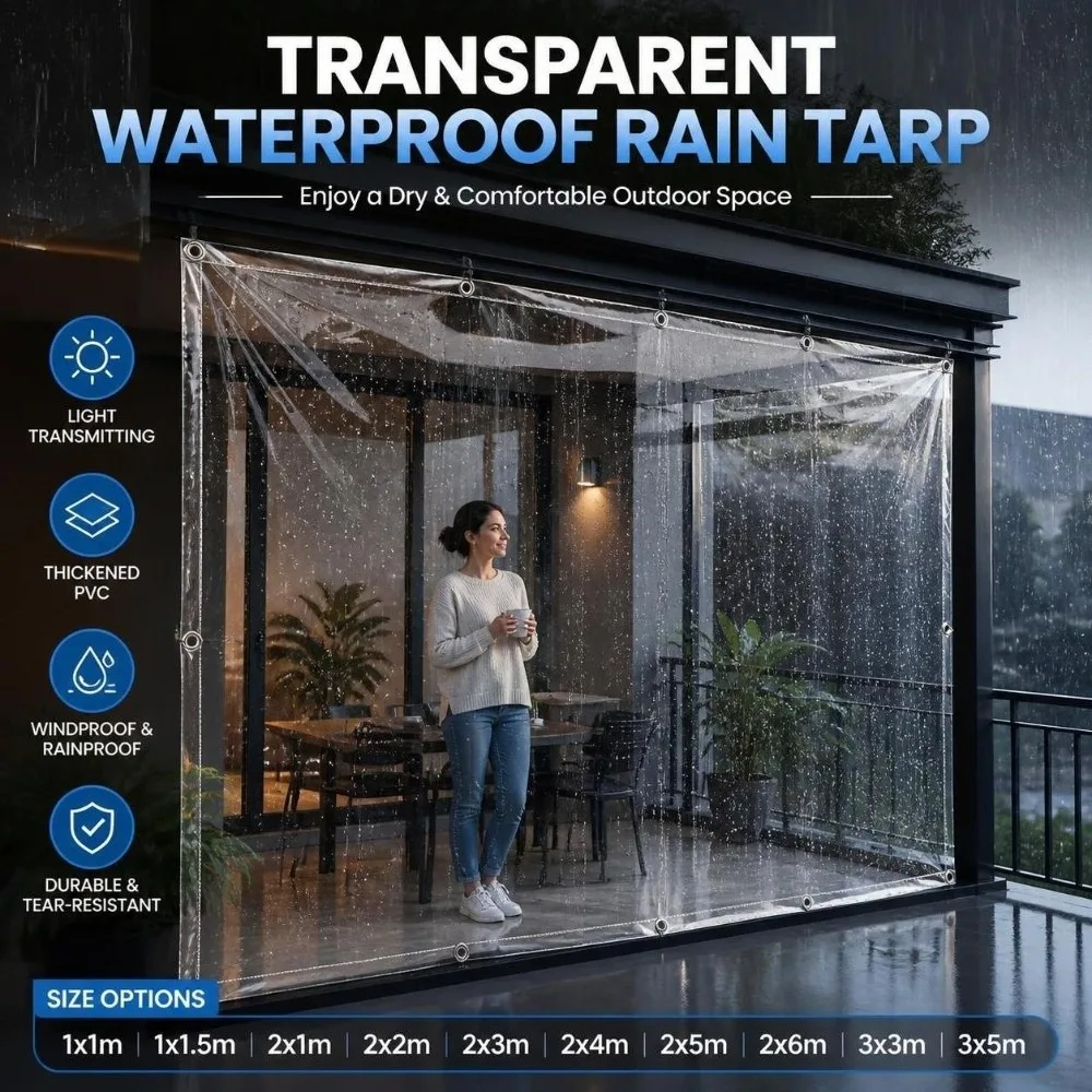 High-Transparency PVC Waterproof Tarpaulin Thickened Puncture Resistant Transparent PVC Tarpaulin Lasting Freeze Resistant