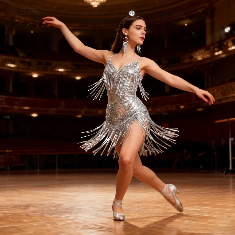 PESENAR 1920年代スタイル シルバートーン フープ フリンジ イヤリング フラッパーコスチュームやヴィンテージギャツビー アクセサリー用