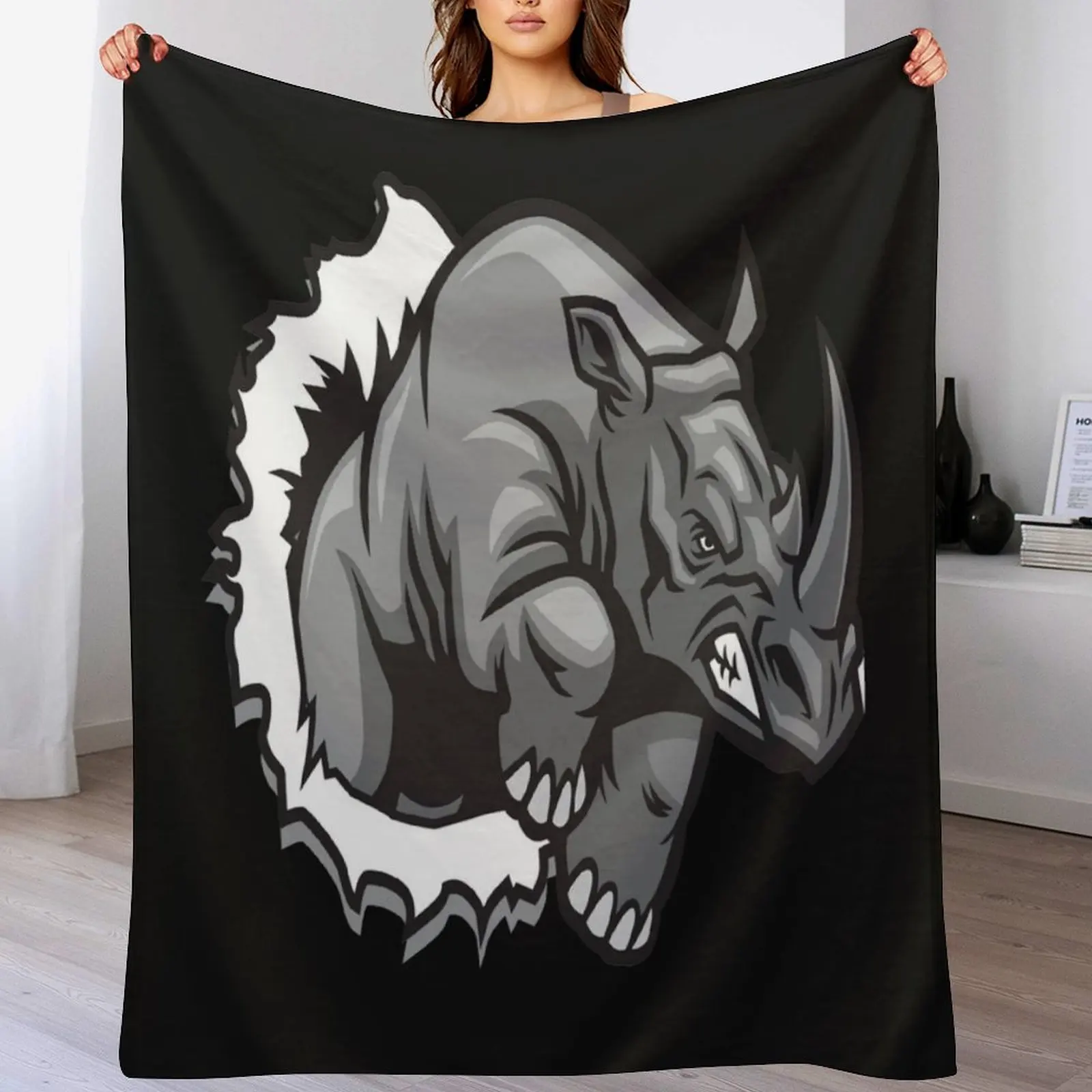 

LOVERS Rhino ripping Throw Blanket christmas decoration Furry halloween Blankets