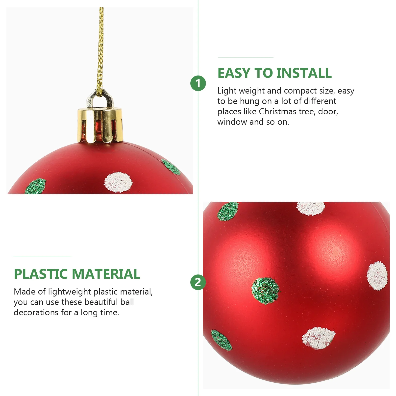 

42Pcs Christmas Ball Hanging Ornaments Lovely Xmas Tree Decorations Holiday Party Props Home Office Decor Xmas Party Ornament