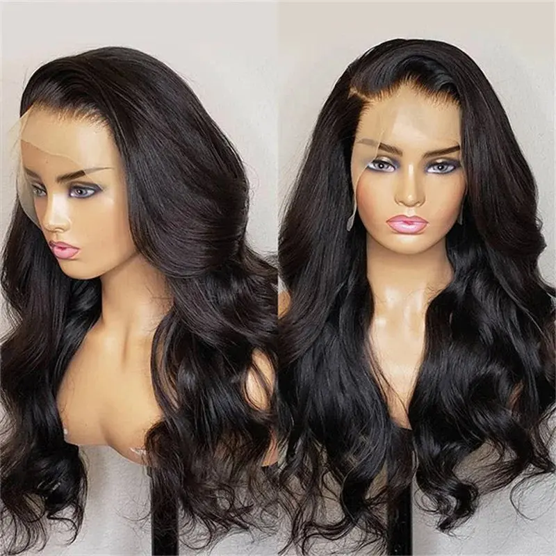 Rosabeauty Body Wave 13X6 Transparent Lace Frontal Wig 13X4 HD Front Human Hair 5X5 Glueless  Water Wave Wig 250 Density