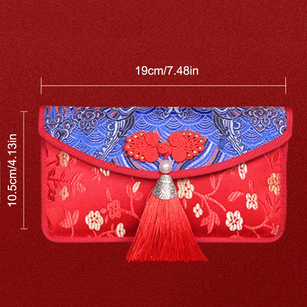 Traditional Gift of Red Bag with Ten Thousand Yuan Brocade Fabric Fabric