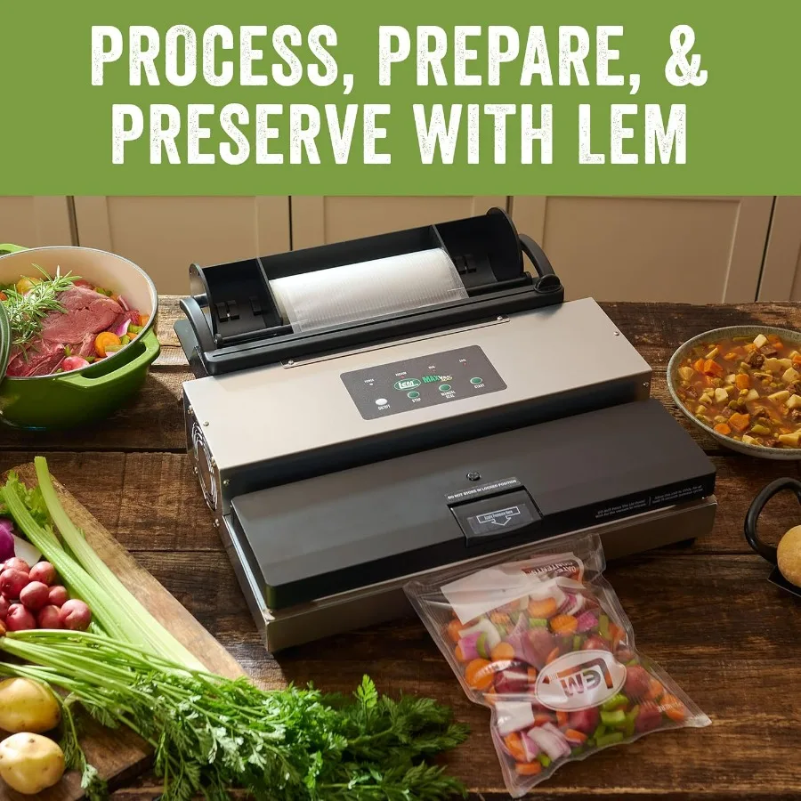 MaxVac 500 アルミニウム真空シーラー、取り外し可能なバッグホルダーとカッター付き、キッチン、オフィス、屋外での効率的な食品保存に