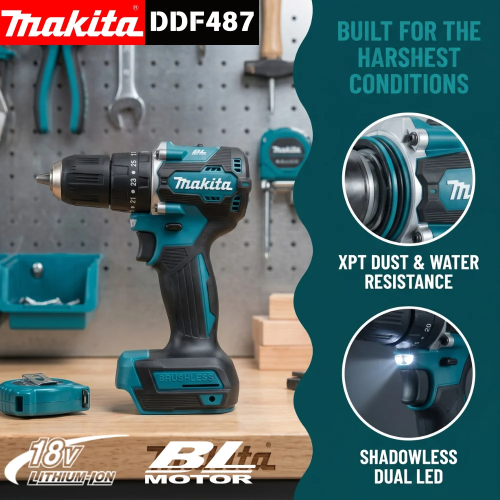 Makita Drill Ddf484 - Orijinal Makita DDF487 10mm 18V LXT