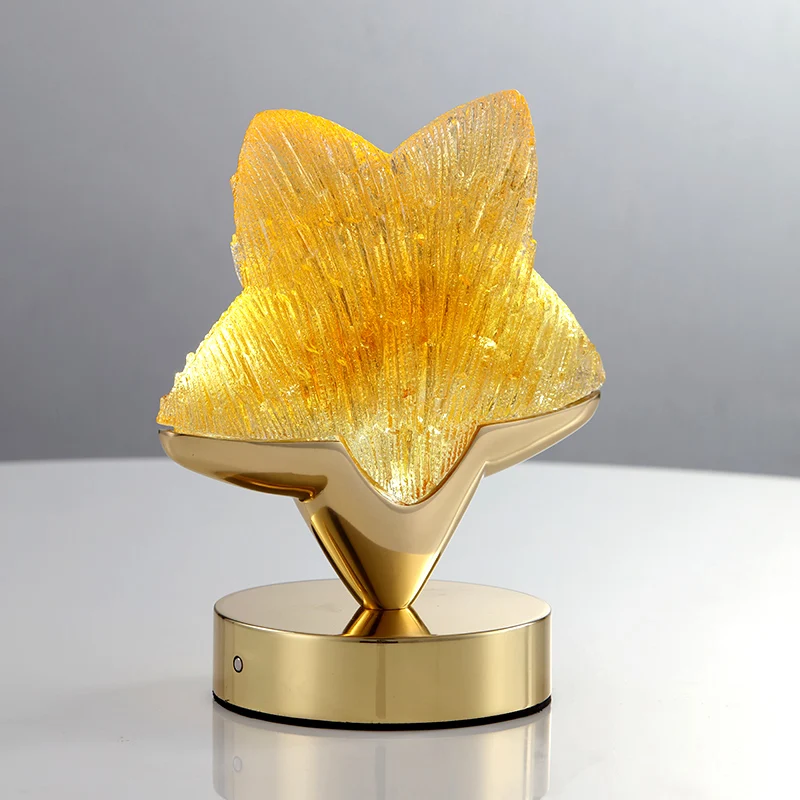 جو مزجج قديم نجمة ثلاثة ألوان يعتم ضوء الليل حلم هدية البضائع زخرفة #3