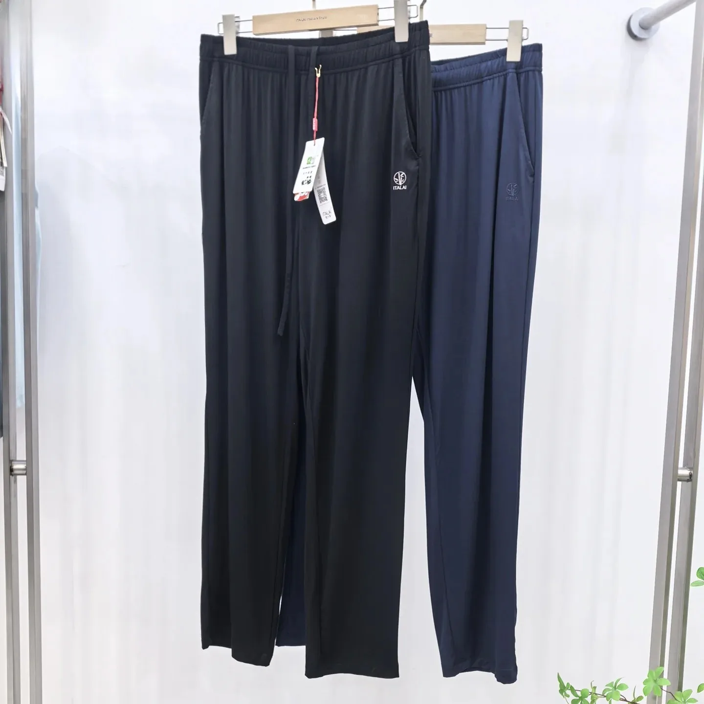 italian-home-pants-sleepwear-thin-bamboo-fiber-high-waist-loose-straight-leg-mosquito-proof-long-trousers-men's-6a085
