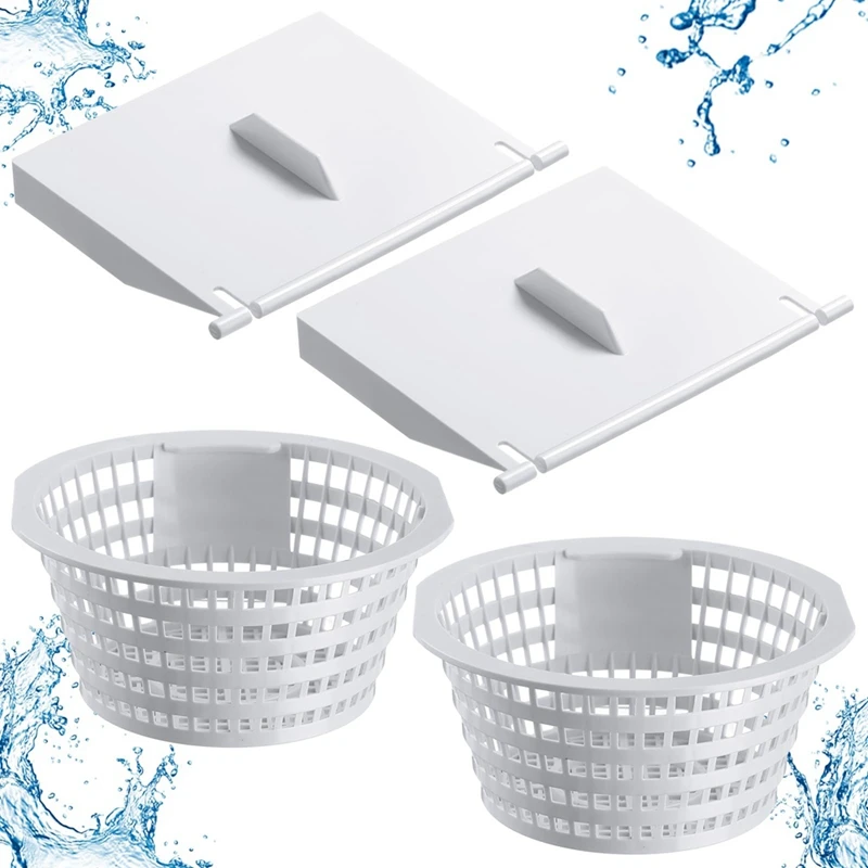 

8926 Skimmer Replacement Weir Door Flap And 8928 Pool Skimmer Basket For Above Ground And In Ground Swimming Pool Replacement