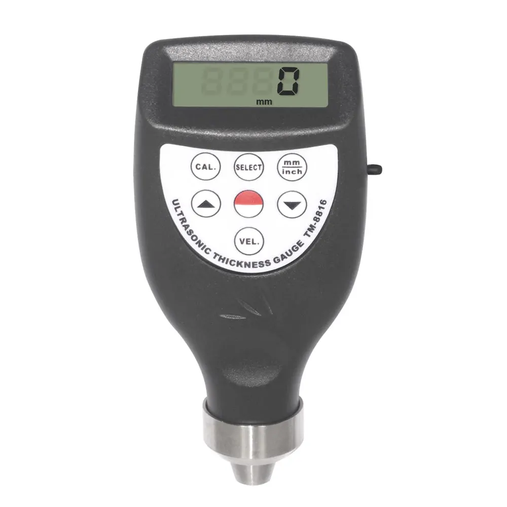 Ultrasonic Thickness Meter Tester TM-8816 1.0~200mm/0.04~8inch sound velocity 500~9990m/s 11 kinds materials Cast Iron PVC