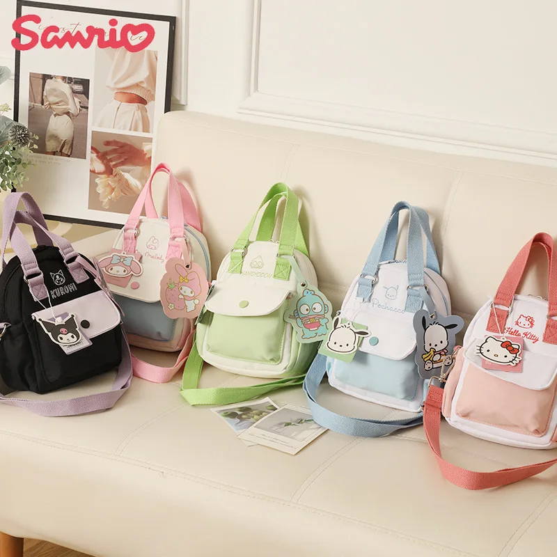 

New Kawaii Anime Sanrio Kuromi My Melody Half Fishman Cute Cartoon Mini Handheld Crossbody Bag Hello Kitty Girl Heart Bag Y2K