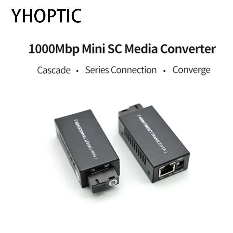 Mini SC Fiber Transceiver Gigabit Fiber Media Converter Small Size MC 1GE1GF 1Pair1A + 1B 1310nm and 1550nm 1Pair 10 m 100m1000m