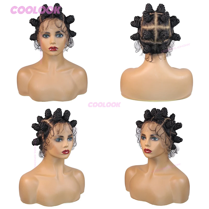 Bantu Nodi Parrucche Parrucca Sintetica Trecce Piene Del Merletto Parrucche Dei Capelli Per Le Donne 16 "trecci Treccine Parrucca Del Merletto Treccia Knotless Box Parrucche Intrecciate