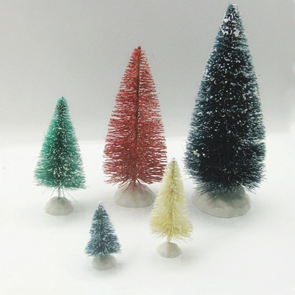 

24 Pcs Christmas Tree Decorations Mini Ornaments Miniature Trees for Crafts Tabletop