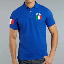 Italy Italia Italian Polo Shirts Men Royal Blue White Brands Printed T Shirt 2023 Cotton Nation Team Flag ITA Country Polo Shirt