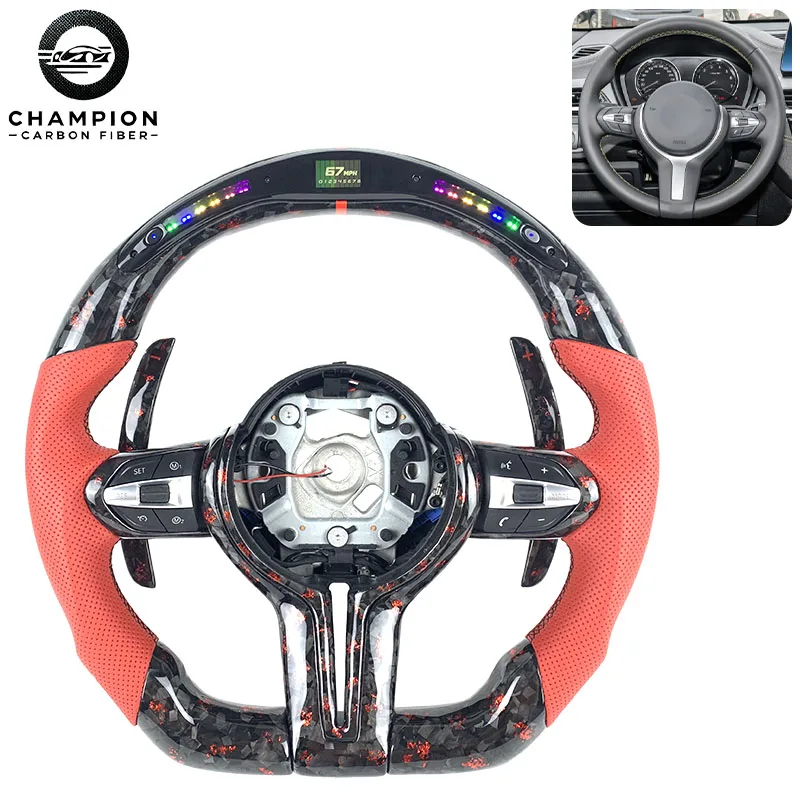 

For BMW M2 M3 M4 M5 F80 F18 F20 F30 F31 F22 F23 F10 F11 F32 F33 F34 F36 F87 X3 X4X5 Carbon Fiber Steering Wheel LED Car Interior