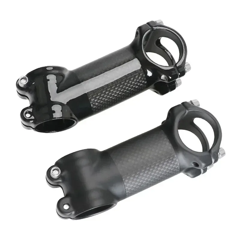 KEIN LOGO Matt 3k Carbon + Aluminium Fahrrad Vorbau Mountain Road Bike MTB Vorbau 6/17 Grad Länge 60/70/80/90/100/110/120mm