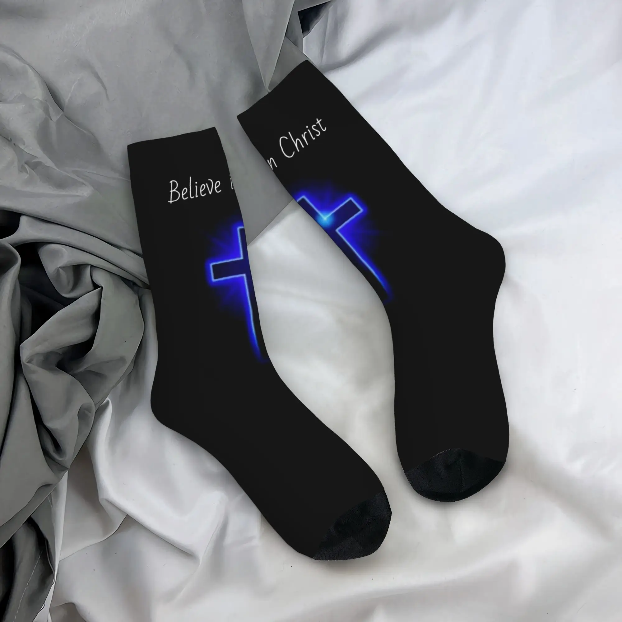 Custom Believe Jesus Christ Men Women Crew Socks Unisex Cool 3D Printing  Dress Socks