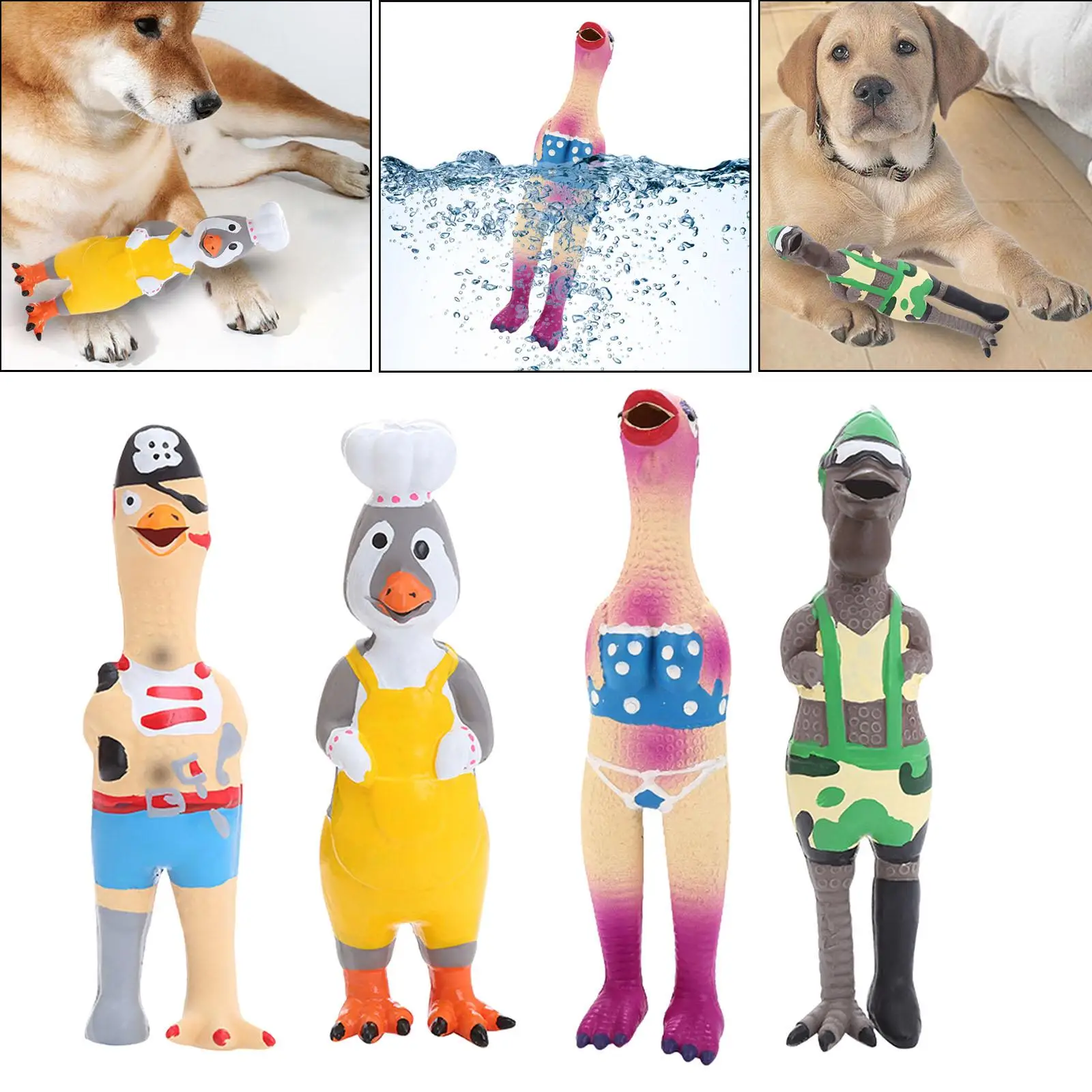 Latex Chicken Squeaky Dog Toy for Kids, Adults Funny Dog Chew Toy, Outdoor Games