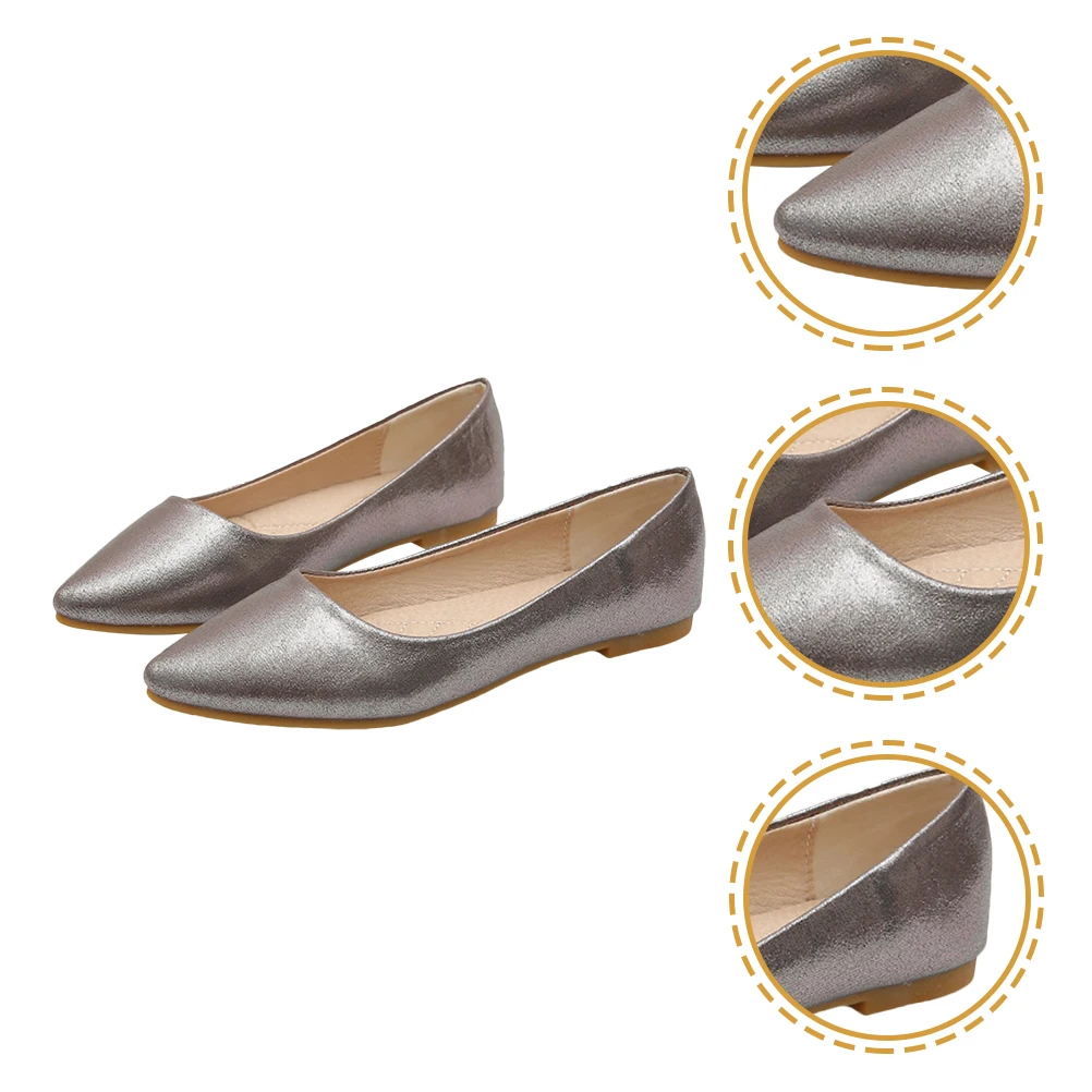 

1 Pair Stylish Durable Pu Tpr Material Flat Bottom Shoes For Women Comfortable Walking Experience Non Slip Female Footwear