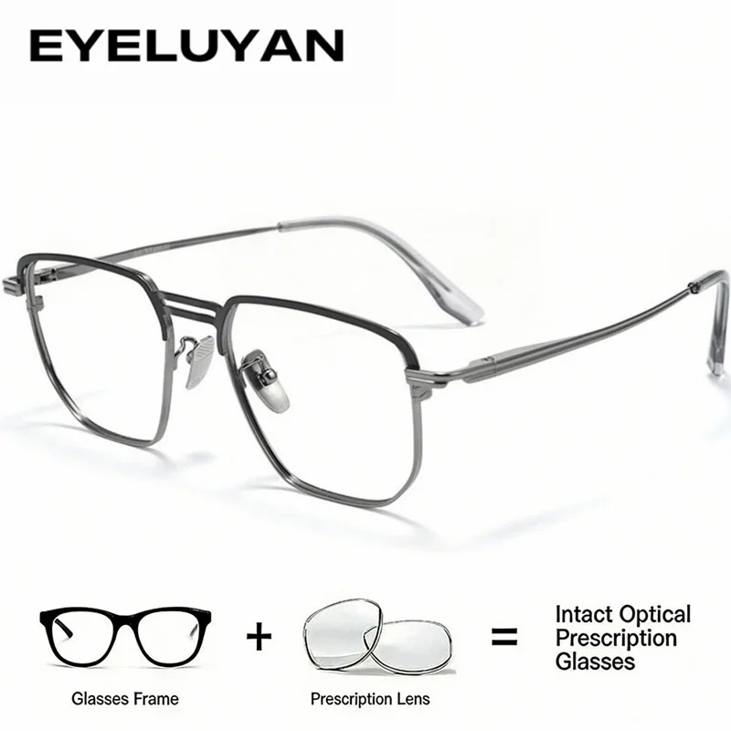 

Очки EYELUYAN 2026 Classic Pilot: прогрессивные, с диоптриями, ультралегкие, титановые, для коррекции близорукости, модные, оптические, мужские