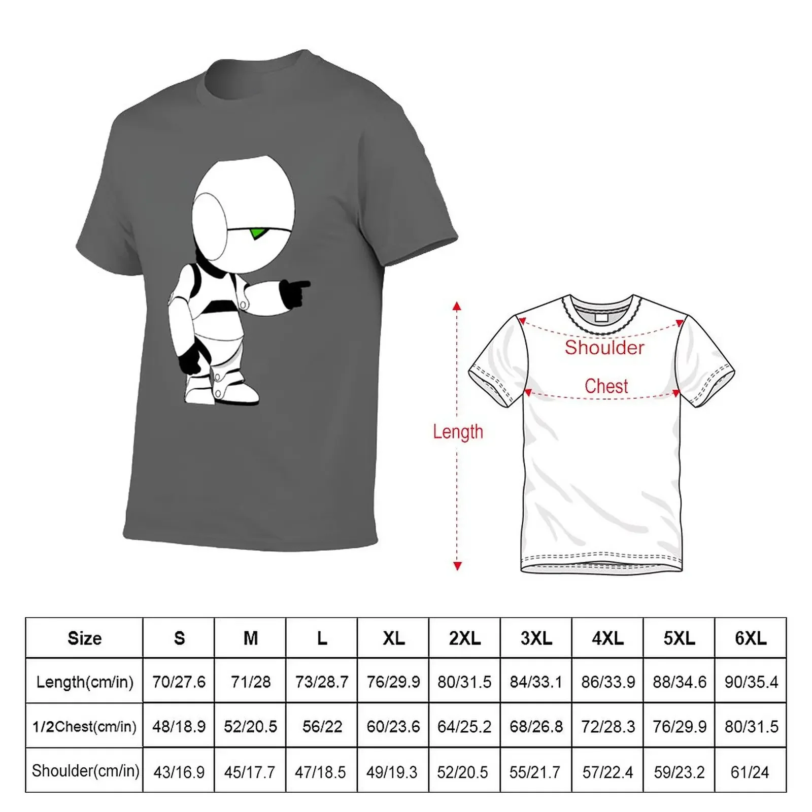 New Marvin, the paranoid android. T-Shirt plain anime figures T-shirts for men cotton