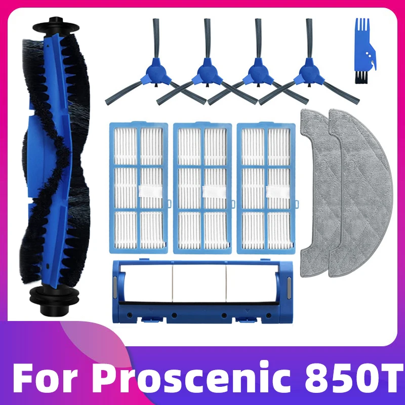 For Proscenic 850T Robotic Vacuum Cleaner Spare Main Side Brush Hepa Filter Mop Pad Rag Cloth Accessories Replacement Attachment