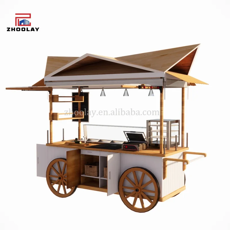 custom.Iron Flower Food Cart Outdoor Snack Display Rack Business  Shop  Beverage Coffee Tea Handcart  Mobile Market Stall Cart