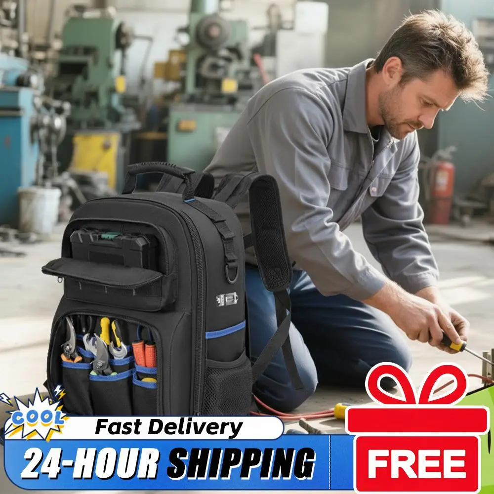 heavy-duty-electrician-backpack-waterproof-thicken-tool-backpack-hardware-tool-storage-bag-for-construction-contractors-plumbing