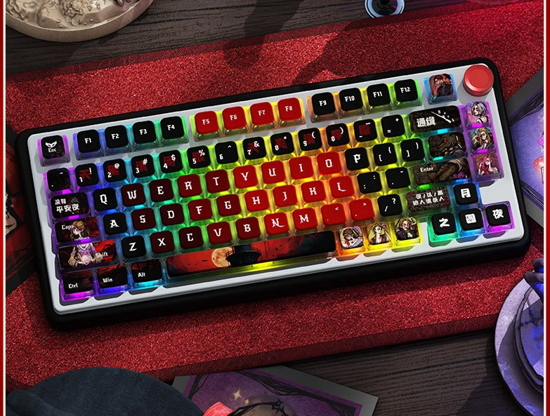 

Lucky Four-sided Translucent Crystal Pudding Dye-sublimation PBT Custom Keycaps MSA Height Keyboard Keycaps(only Keycaps)