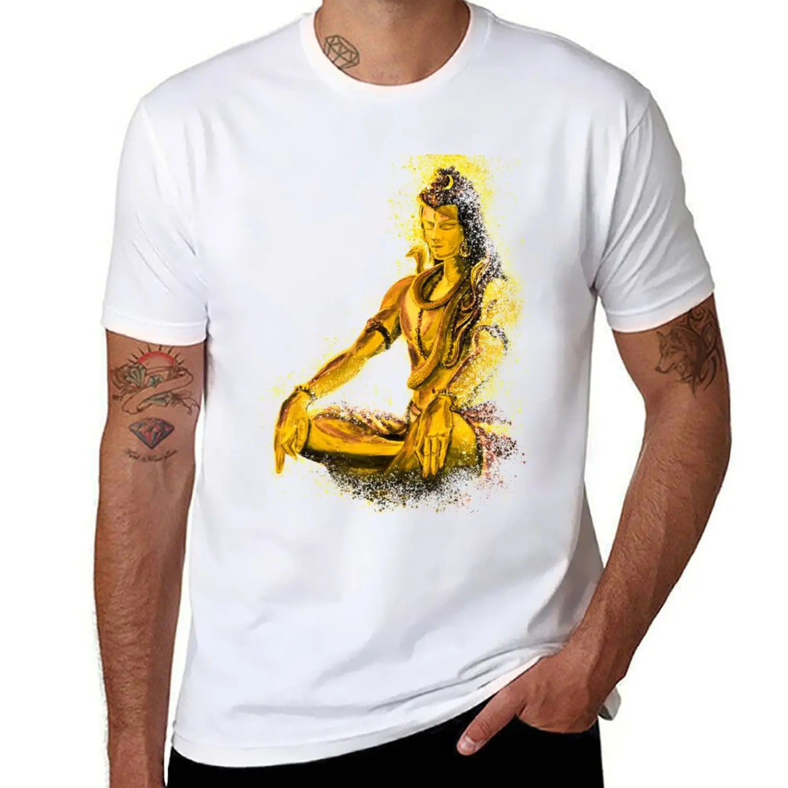

Eternal Shiva in deep Meditation -Vibrant yellow T-Shirt t shirt man casual cotton t shirt man T-Shirt