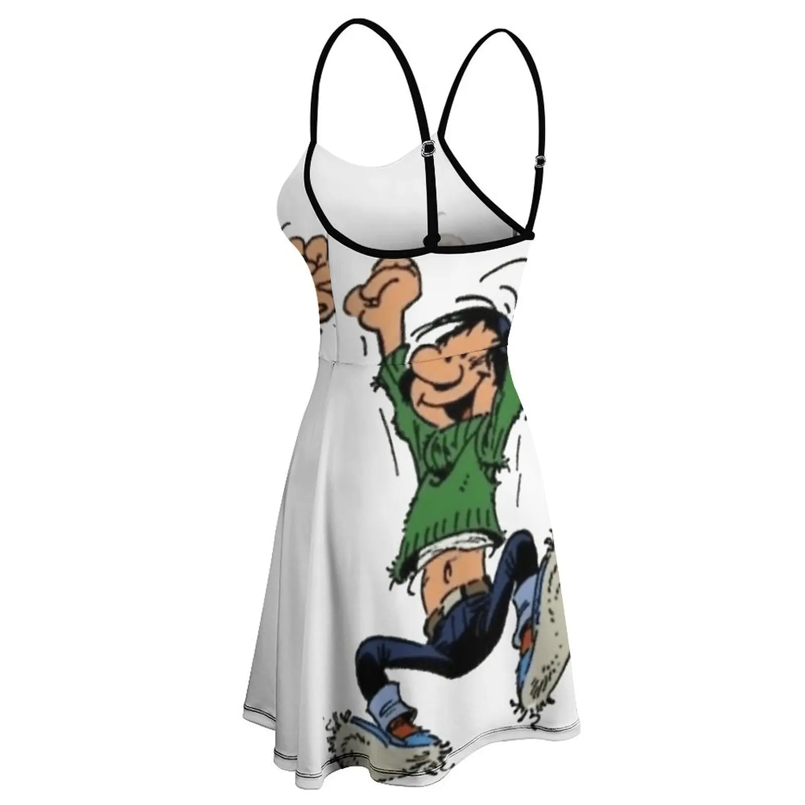 Sexy Gaston Lagaffe Graphic For Sale Women's Sling Dress Funny Novelty  Clubs Woman's Clothing Suspender Dress Novelty