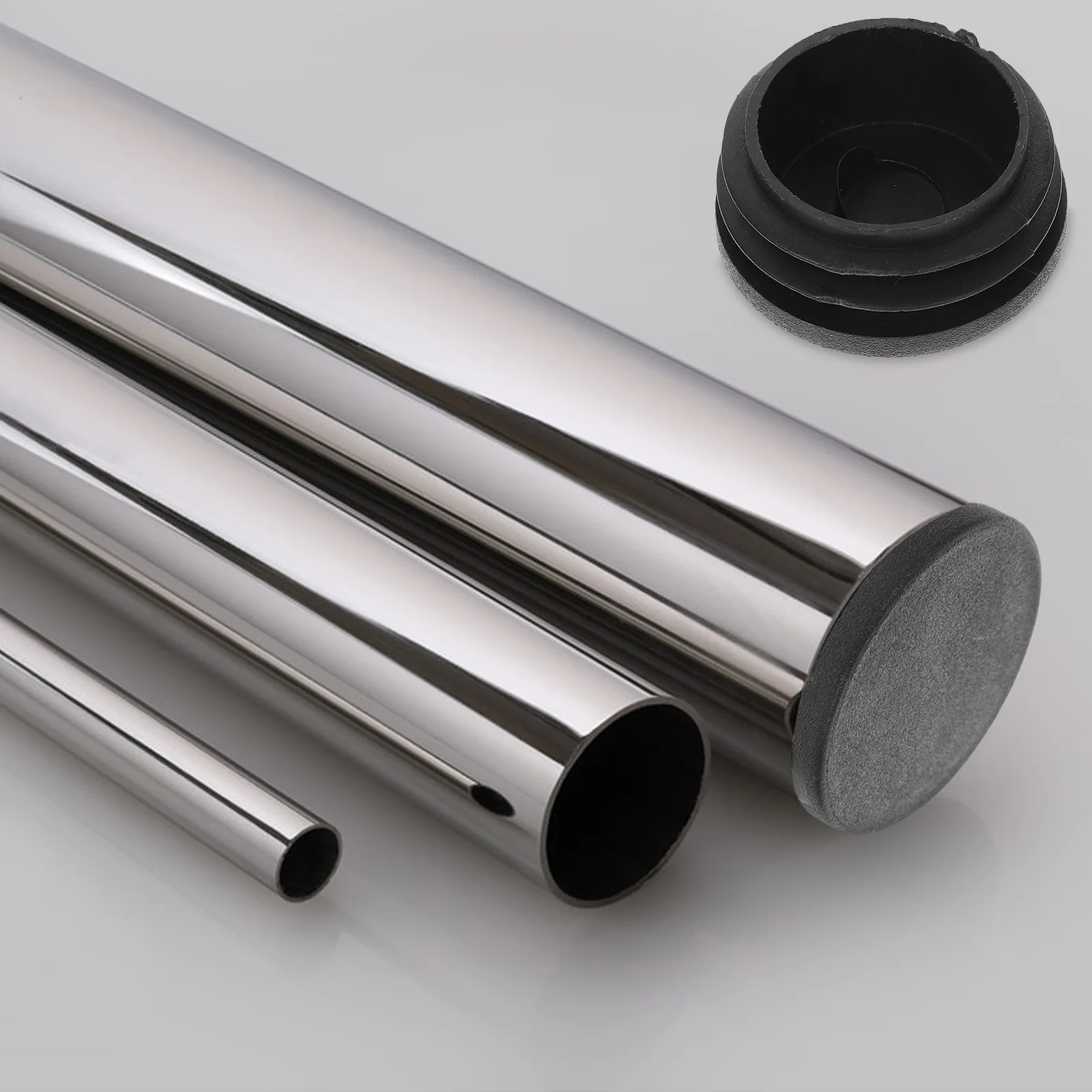 

16pcs Black Tubing Caps Round Furniture Leg Protectors Chair Table Plastic Furniture Feet Tubing Cover Plugs