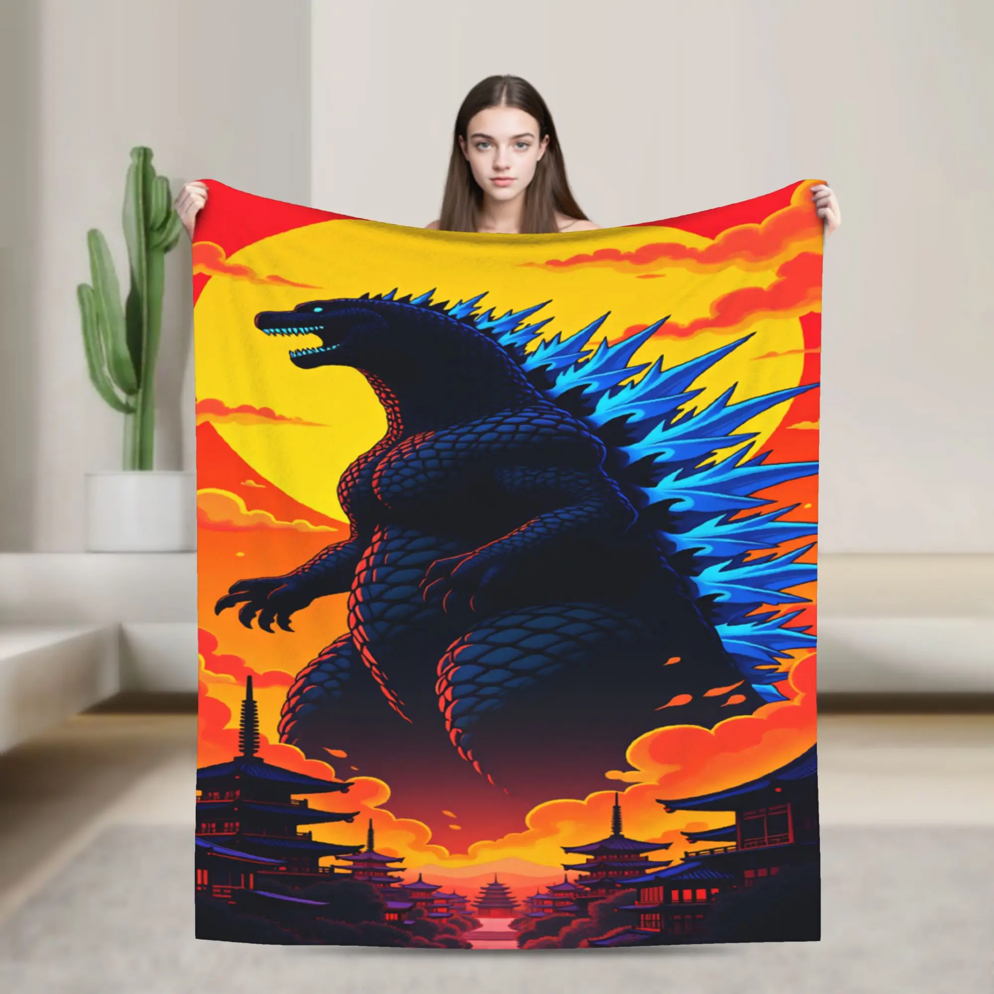 G-Godzillas  Blanket Quality Soft  Throw Blanket Winter Travel Office Couch Chair Pattern Bedspread